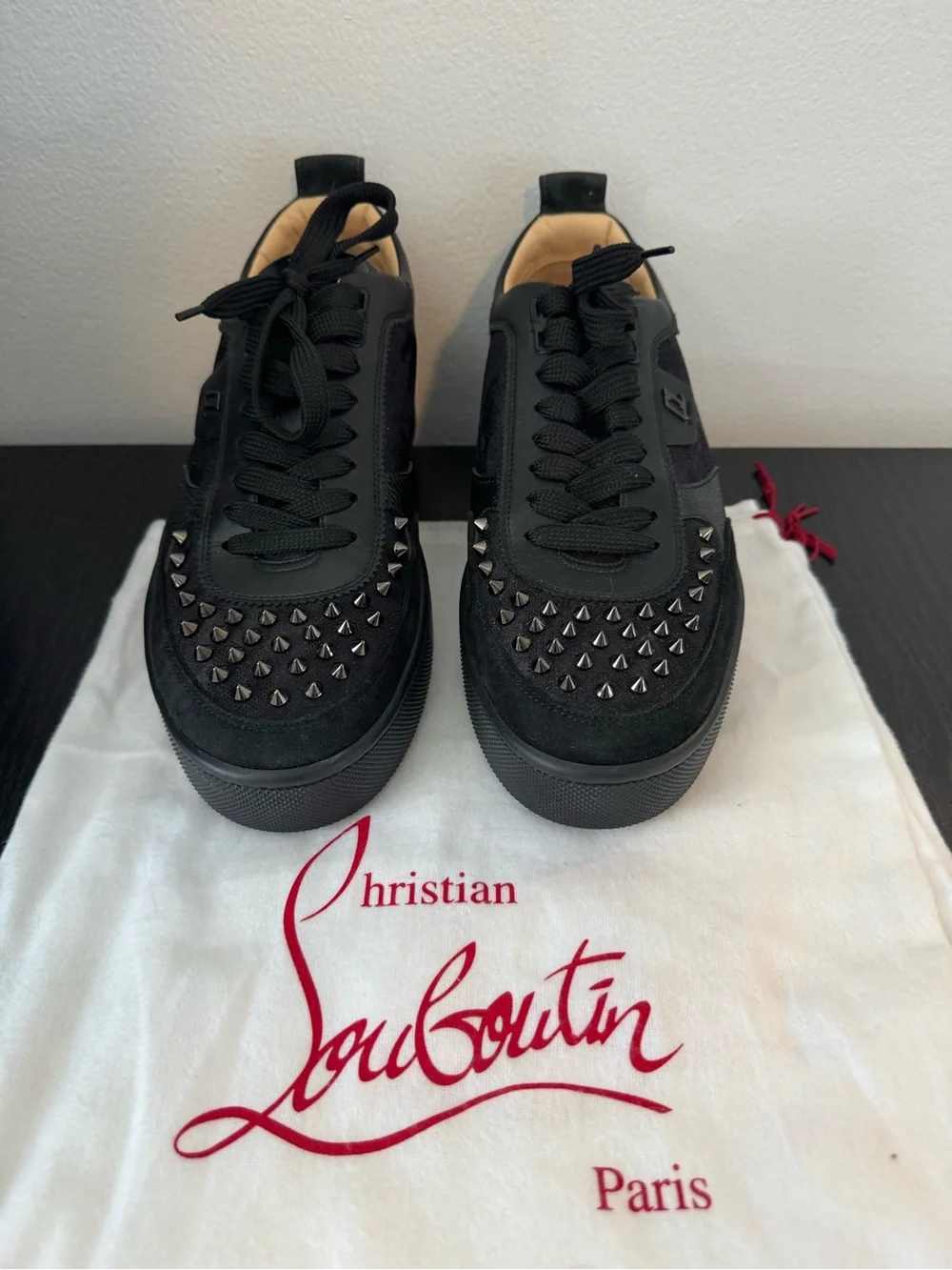 Christian Louboutin Happyrui Spikes Black Sneakers – Men’s Size 42 (US 9)